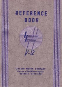 1936 Lincoln Zepher, V-12 Owner's Manual