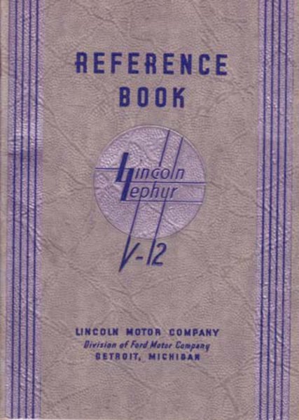 1936 Lincoln Zepher, V-12 Owner's Manual