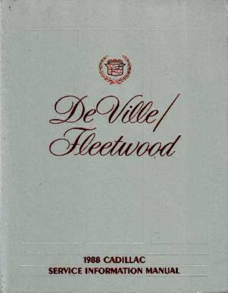 1988 Cadillac Deville, Fleetwood Factory Shop Service Manual