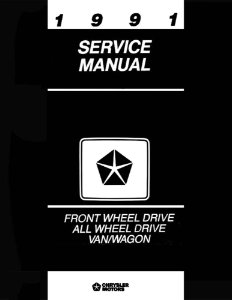 1991 Chrysler Town & Country, Caravan, Voyager Factory Shop Service Manual