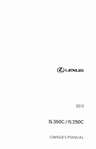 2013 Lexus IS 350C IS 250C Owner's Manual