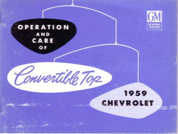 1959 Chevrolet Convertible Top Owner's Manual