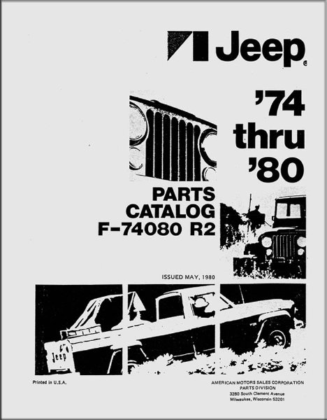 1974–1980 Jeep All Models Parts Book