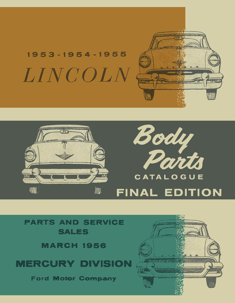 1953–1955 Lincoln ALL MODELS - BODY Parts Book