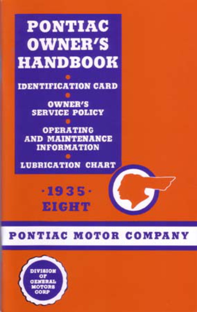 1935 Pontiac Eight Owners Manual User Guide