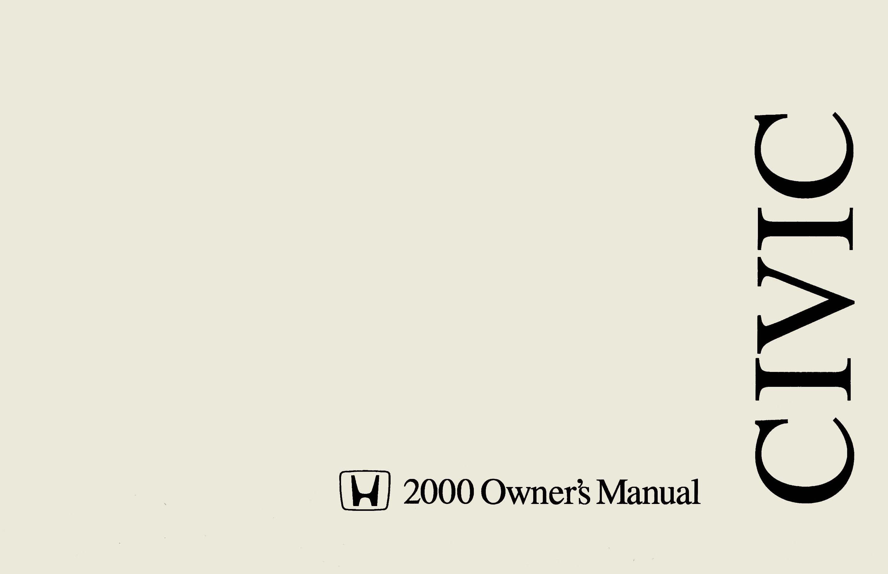 2000 Honda Civic Coupe Owner's Manual