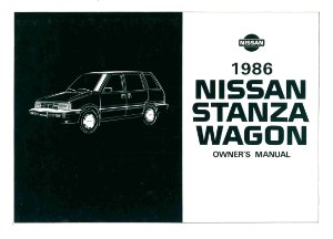 1986 Nissan Stanza Wagon Owner's Manual