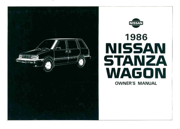 1986 Nissan Stanza Wagon Owner's Manual