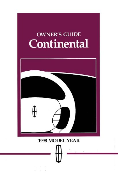 1998 Lincoln Continental Owner's Manual