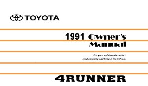 1991 Toyota 4Runner Owner's Manual