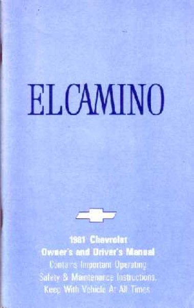 1981 Chevrolet El Camino Owner's Manual