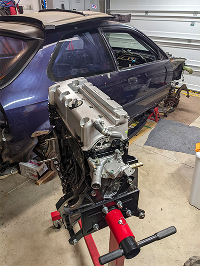 K24 about to go in the engine bay