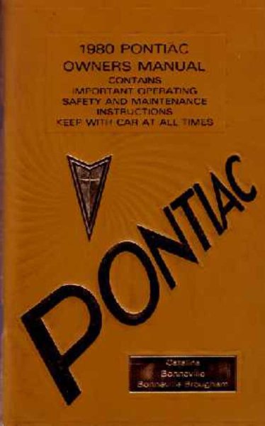 1980 Pontiac Bonneville, Brougham, Catalina Owner's Manual
