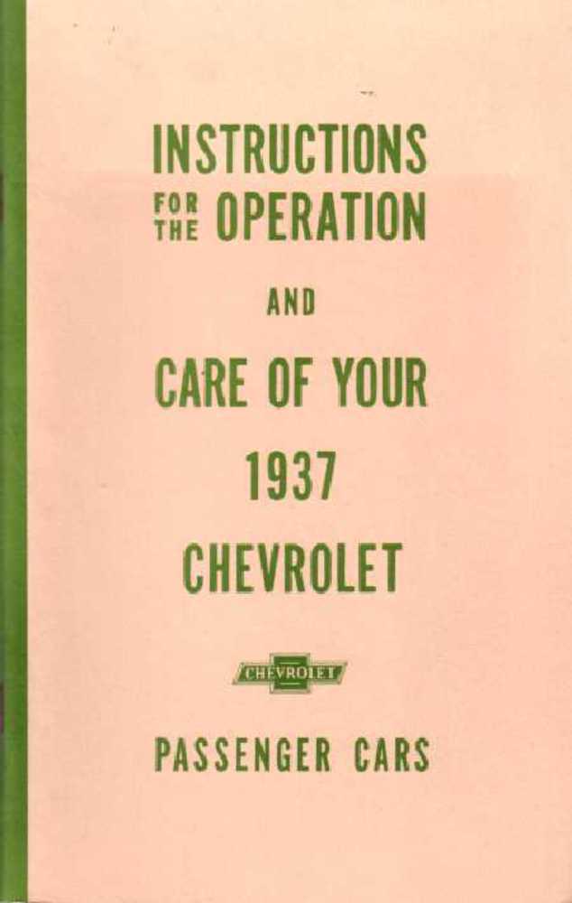 1937 Chevrolet All Models Owner's Manual