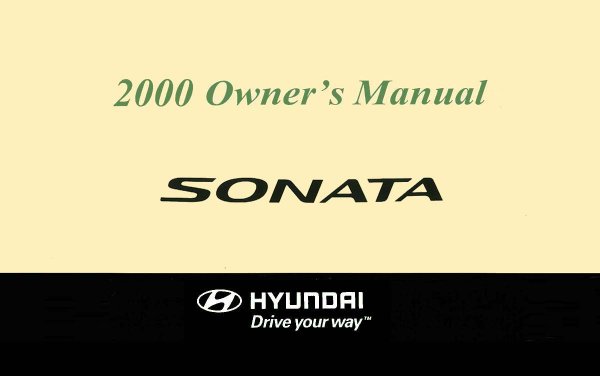 2000 Hyundai Sonata Owner's Manual