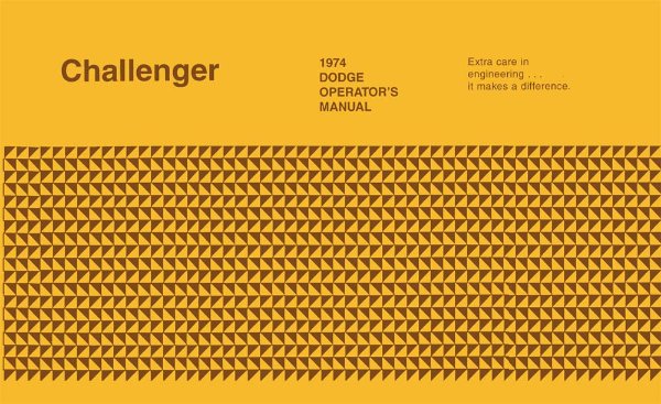 1974 Dodge Challenger Owner's Manual