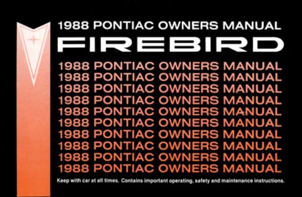 1988 Pontiac Firebird, Trans Am Owner's Manual