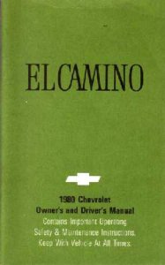 1980 Chevrolet El Camino Owner's Manual