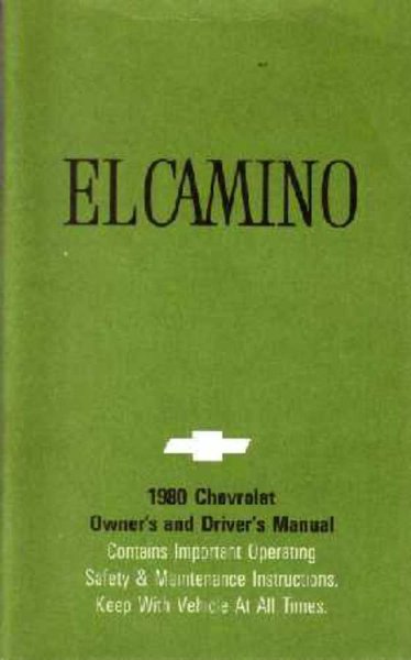 1980 Chevrolet El Camino Owner's Manual