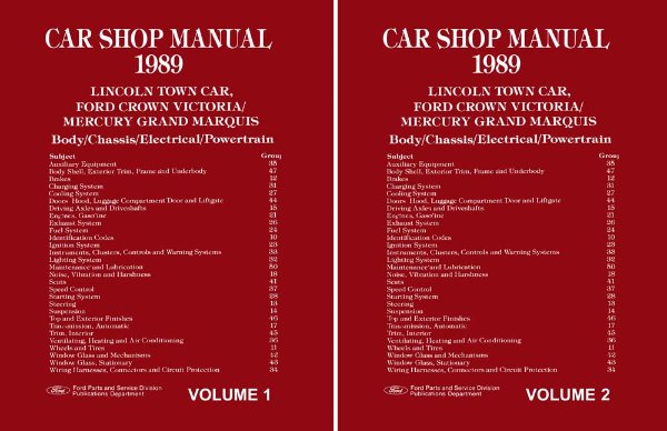 1989 Ford Crown Victoria, Town Car, Grand Marquis Factory Shop Service Manual