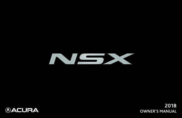 2018 Acura NSX Owner's Manual