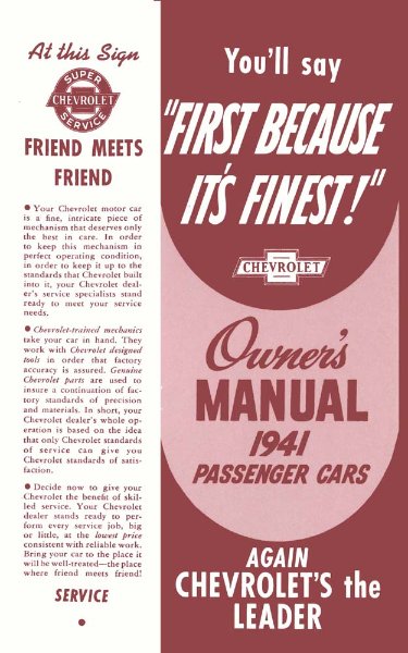 1941 Chevrolet All Models Owner's Manual