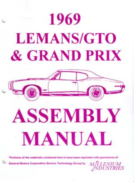 1969 Pontiac Grand Prix Lemans Gto Assembly Manual Book Rebuild Instructions