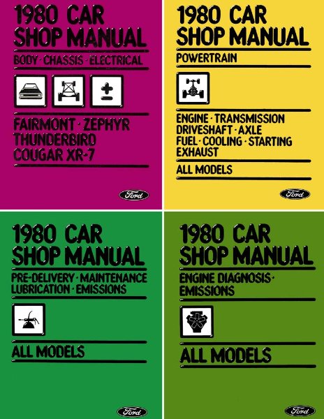 1980 Ford Thunderbird, Fairmont, Cougar XR-7, Zephyr Factory Shop Service Manual