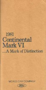 1981 Lincoln Mark VI Owner's Manual