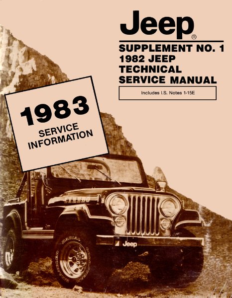 1983 Jeep ALL MODELS - SUPP Factory Shop Service Manual