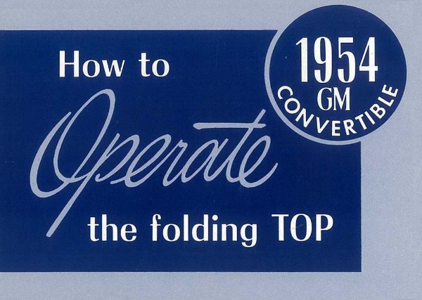 1954 Chevrolet Convertible Top Owner's Manual