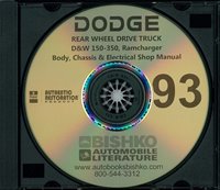 1993 DODGE RAMCHARGER Body, Chassis & Electrical Repair Shop Manual sample image
