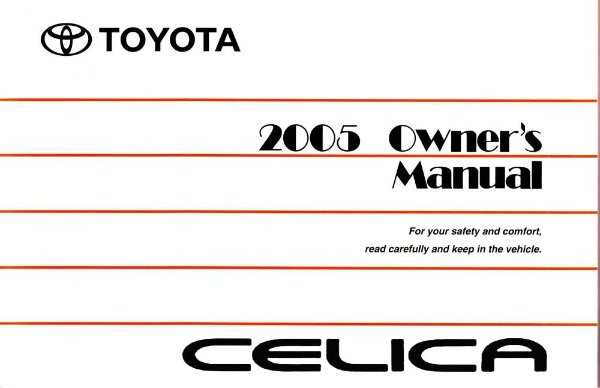 2005 Toyota CELICA Shop Service Repair Manual