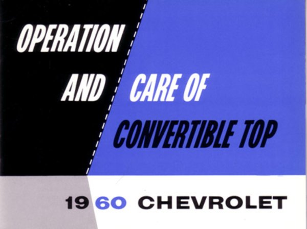 1960 Chevrolet Convertible Top Owner's Manual