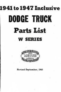 1941–1947 Dodge Truck All Models Parts Book