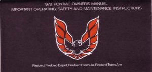 1978 Pontiac Firebird Owner's Manual