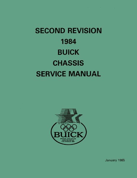 1984 Buick ALL MODELS - CHASSIS Factory Shop Service Manual