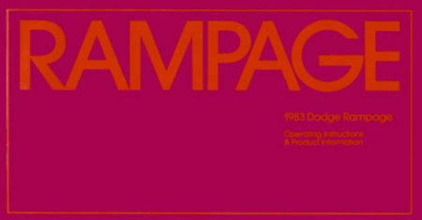 1983 Dodge Rampage Owner's Manual