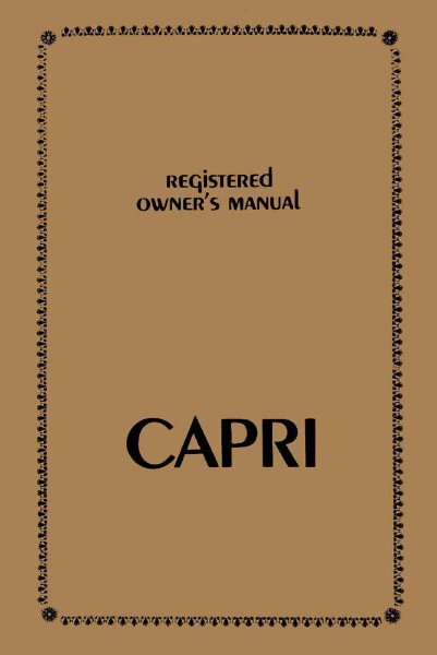 1970 Mercury Capri Owner's Manual