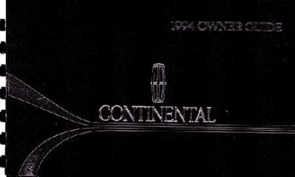 1994 Lincoln Continental Owner's Manual