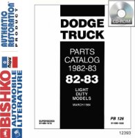 1982 1983 Dodge Light Duty Truck Parts Numbers List Guide PDF Catalog Interchange sample image