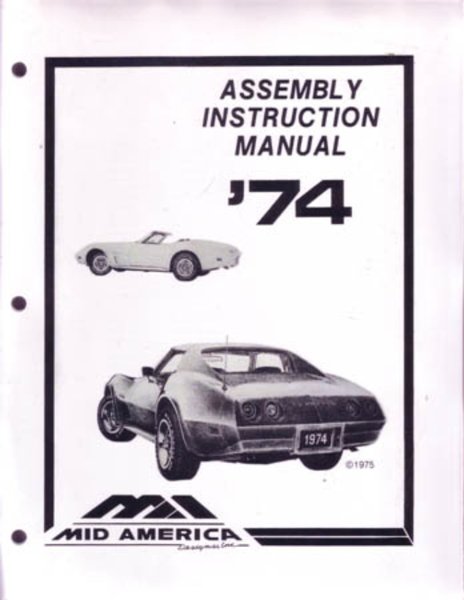 1974 Chevrolet Corvette Assembly Manual Book Rebuild Instructions Illustrations