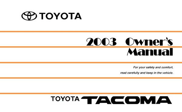 2003 Toyota TACOMA Owner's Manual