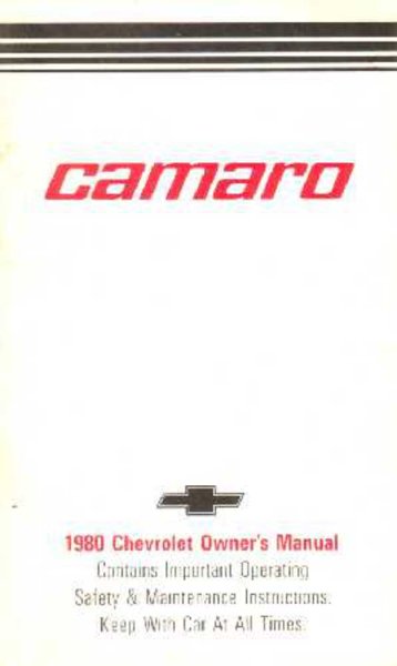 1980 Chevrolet Camaro Owner's Manual