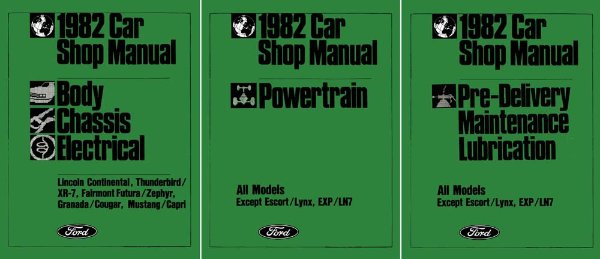 1982 Ford Thunderbird, Fairmont, Futura, Granada, Mustang, XR-7, Zephyr, Cougar