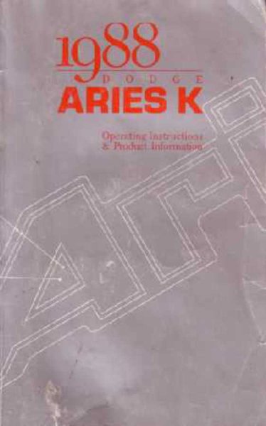1988 Dodge Aries K Owner's Manual