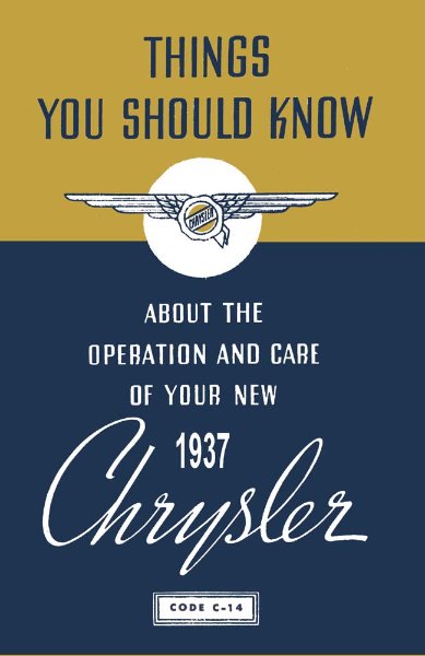 1937 Chrysler C-14 Owner's Manual