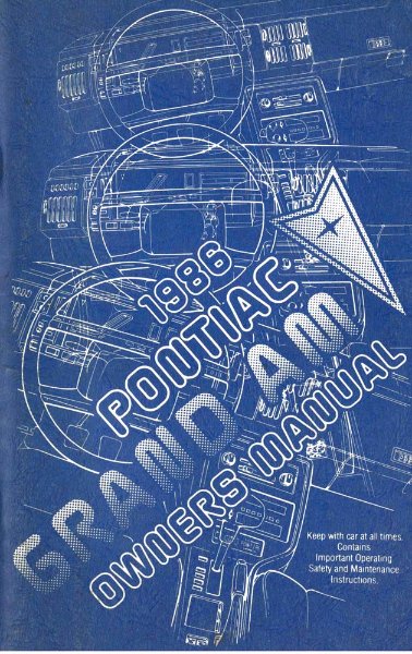 1986 Pontiac Grand Am Owner's Manual