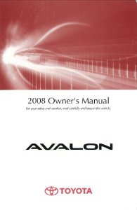 2008 Toyota Avalon Owner's Manual