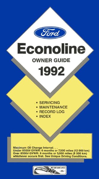1992 Ford Econoline Owner's Manual